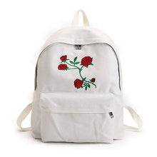 Load image into Gallery viewer, New Fashion Lady's Canvas Backpack Girl's Satchel School Bags Rose Embroidery Design on Women's Travel Bag A Classical Pure Co