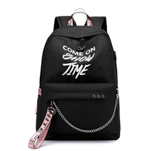 Load image into Gallery viewer, USB Hip Hop Ladies Backpack Off Fashion White Women Bags High Quality Large Capacity Student Bag Casual Travel Backpacks
