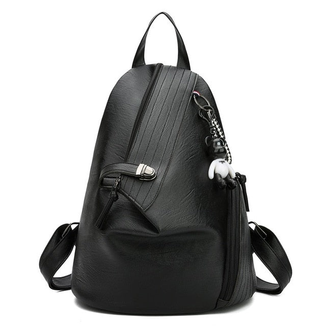 2020 New Backpack Female Simple Solid Color Large Capacity School Bag Fashion Personality Anti-theft Travel Bag