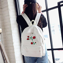 Load image into Gallery viewer, New Fashion Lady&#39;s Canvas Backpack Girl&#39;s Satchel School Bags Rose Embroidery Design on Women&#39;s Travel Bag A Classical Pure Co
