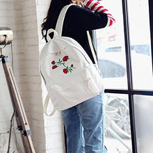 Load image into Gallery viewer, New Fashion Lady&#39;s Canvas Backpack Girl&#39;s Satchel School Bags Rose Embroidery Design on Women&#39;s Travel Bag A Classical Pure Co
