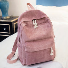 Load image into Gallery viewer, Winter Soft Fabric Backpack Female Corduroy Design School Backpack For Teenage Girls Striped Backpack Women
